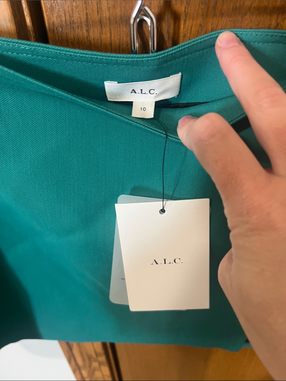 A.L.C. Teal Green Mini Skirt with Side Slit - Picture 2 of 4
